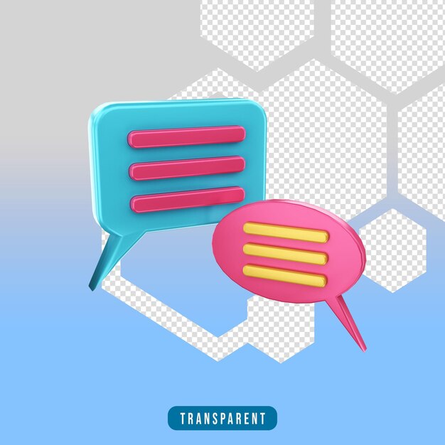 3d render icon Chat