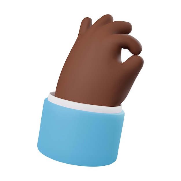 3d render icon of dark skinned hand gesture okay sign Vector illustration