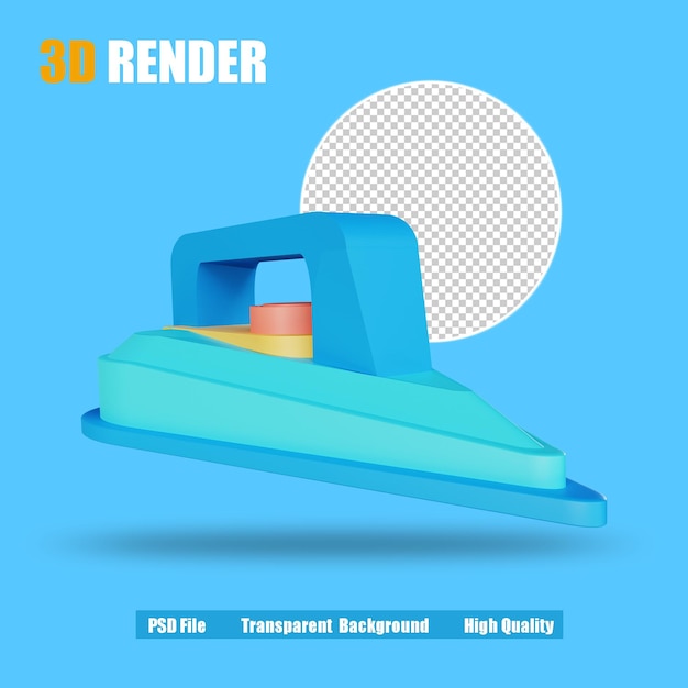 3D RENDER ICON ELECTRIC IRON