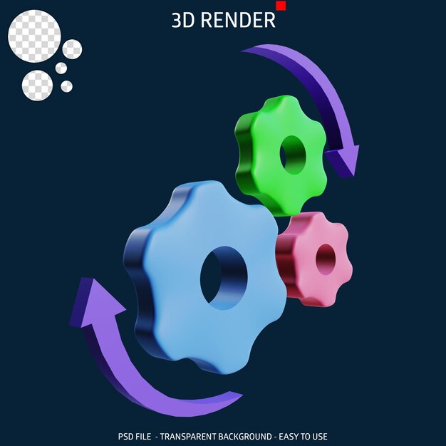 3d render icon gear 13