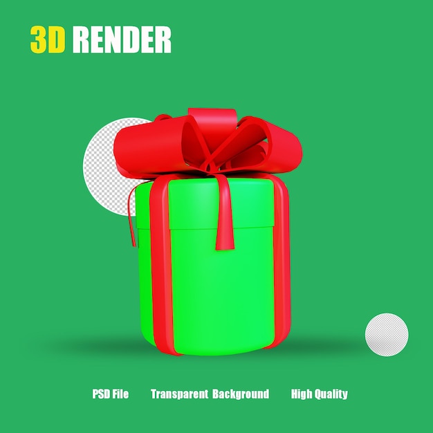 3D RENDER ICON GIFTBOX 3 CHRISTMAS