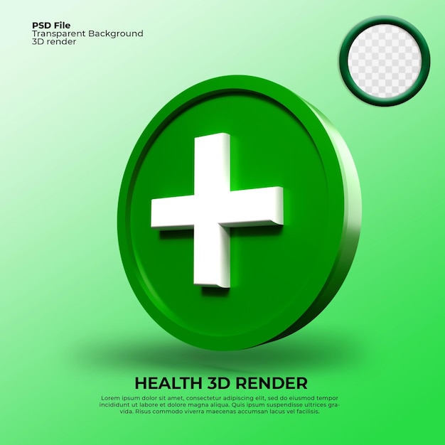 3D Render icon health shield green pandemic vaccine