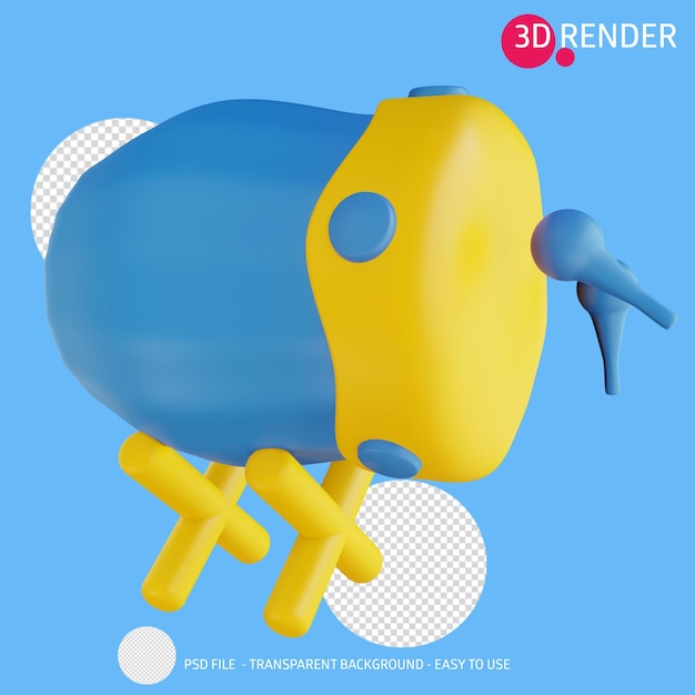 3d render icon mosque drum