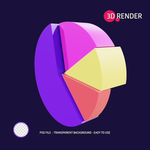 3d render icon pie chart 2