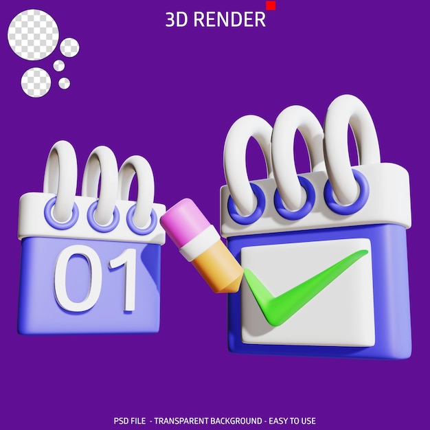 3d render icon target list 2