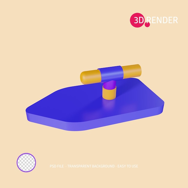 3D render Icon trowel 2