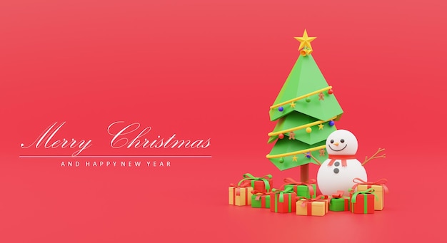 3d render illustration background christmas gift