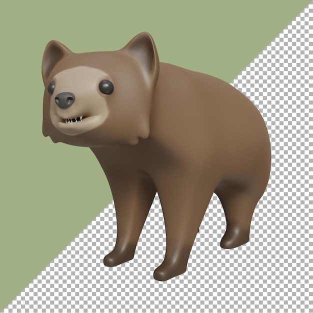 3D render illustration bear animal cartoon