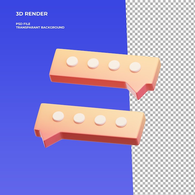 3D Render Illustration Bubble Chat icon