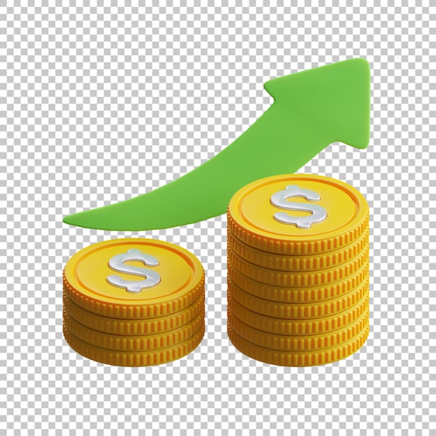 3D Render illustration business profit premium psd