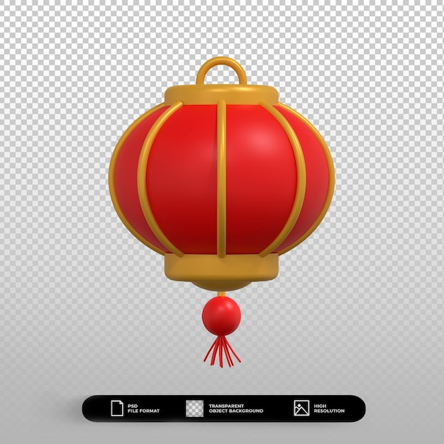 3d render illustration chinese new year red lantern icon isolated