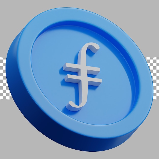 3d render illustration crypto logo filecoin