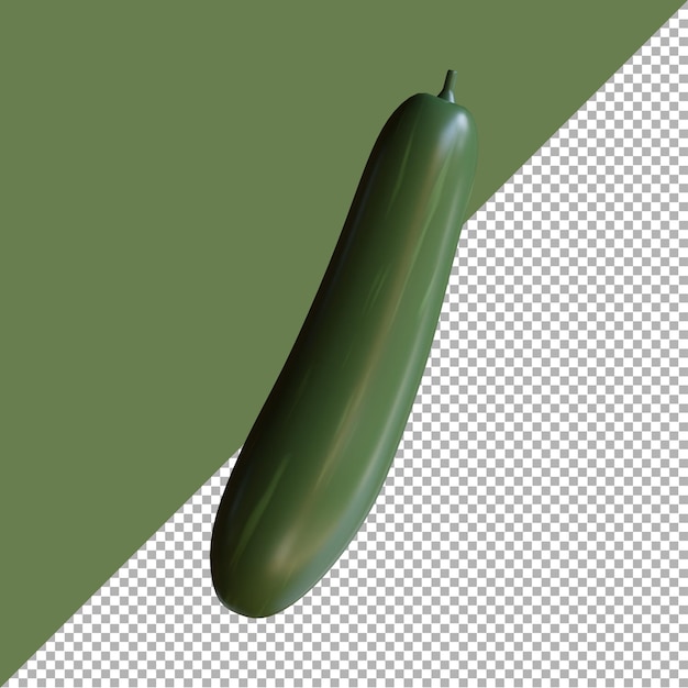 3D render illustration cucumber cartoon