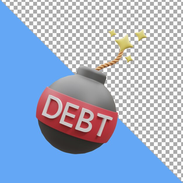 3d render illustration debt bomb