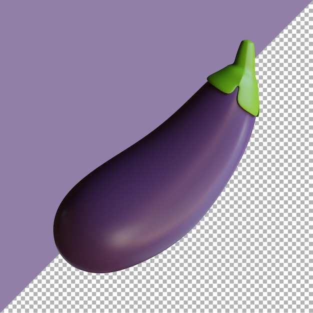 3D render illustration eggplant cartoon