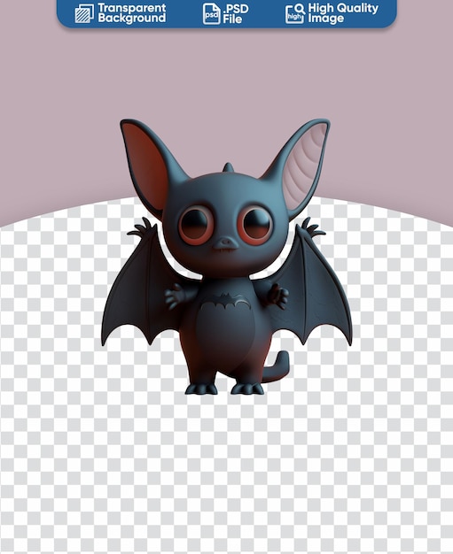 3D Render Illustration of a Flying Chibi Cartoon Character A Cute Halloween Bat Vampire