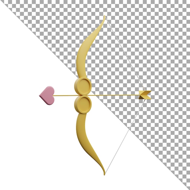 3d render illustration icon arrow cupid