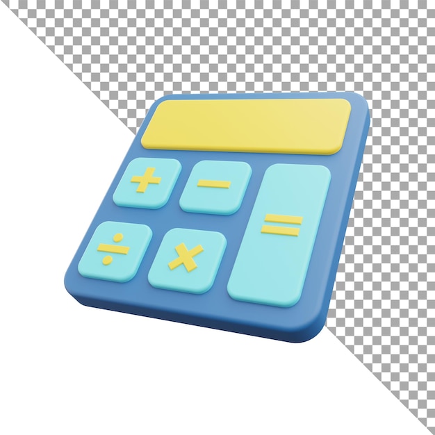 3d render illustration icon calculator