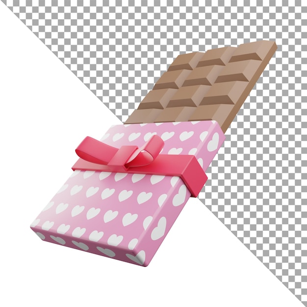 3d render illustration icon chocolate love