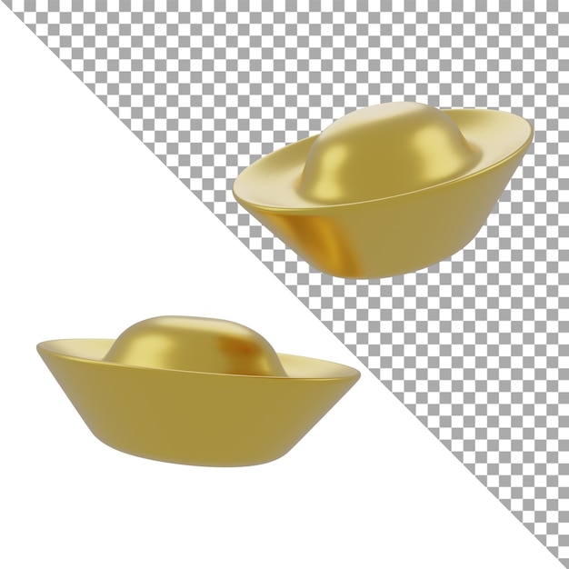 3d render illustration icon gold chinese