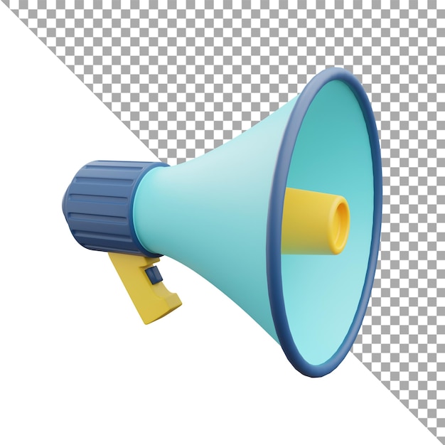 3d render illustration icon megaphone