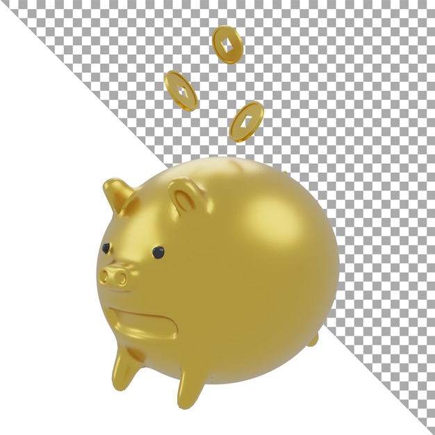 3d render illustration icon piggy bank