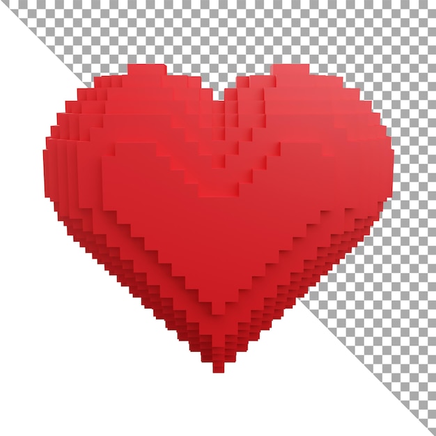 3d render illustration icon voxel love