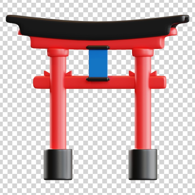 3d render illustration of japanese gate