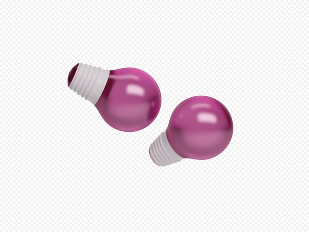 3d render illustration led light bulb with transparent background