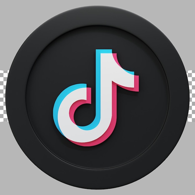 3d render illustration media social logo tik tok