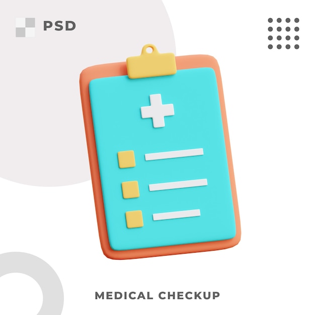 3d render illustration of medical checkup