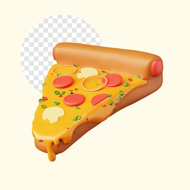 3d render illustration Pizza isolated icon