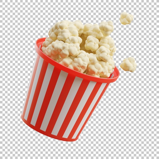 3D Render illustration pop corn isolated premium psd