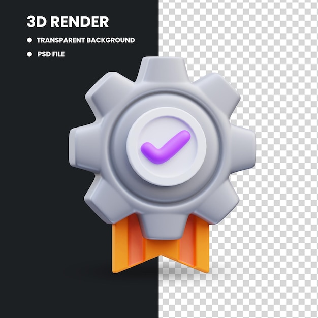 3d render illustration of project management award icon