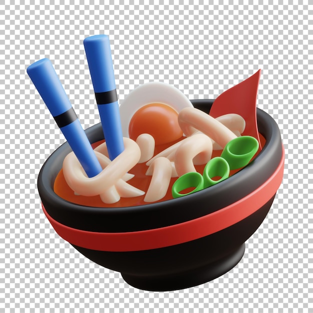 3D Render Illustration of ramen noodle isolated premium psd