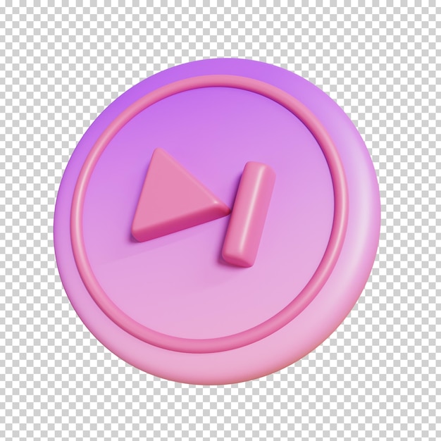 3D Render Illustration of Skip to the end next music player isolated Music minimal icon