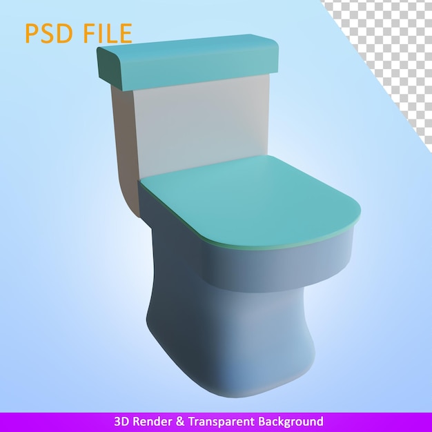 3d render illustration toilet sit