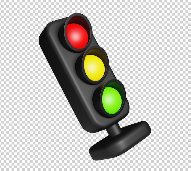 3d render illustration of Traffic light isolated Travel icon summer vacation concept