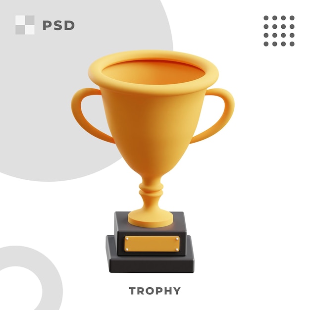 3d render illustration of trophy champion wi