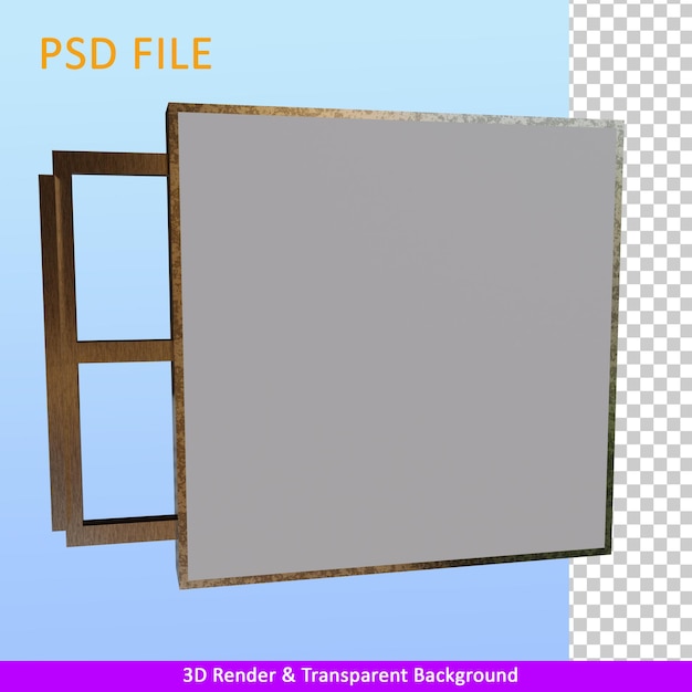 3d render illustration wall sign board