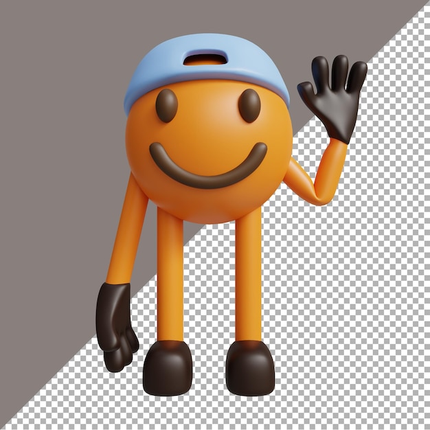 3D render illustration of world smile day cute cartoon character