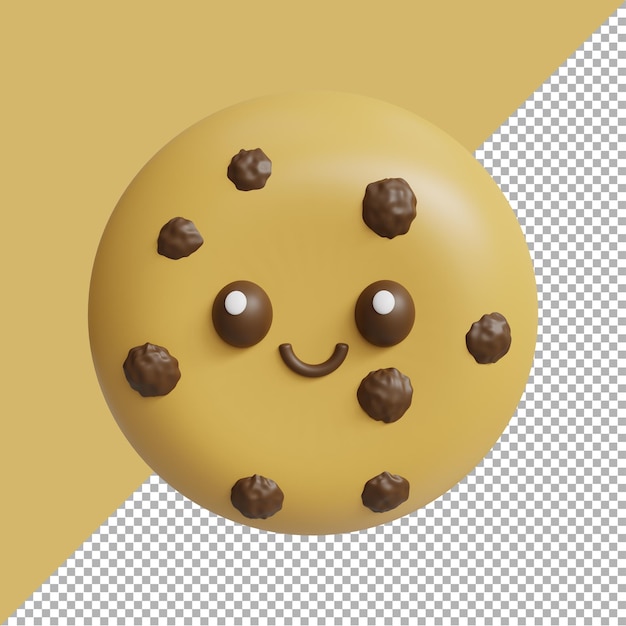 3D render illustration of world smile day cute cookies cartoon