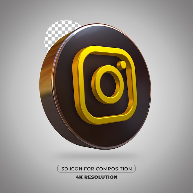 3D render Instagram icon isolated