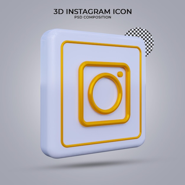 3d render instagram icon isolated