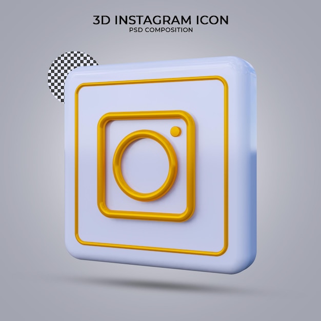 3d render instagram icon isolated