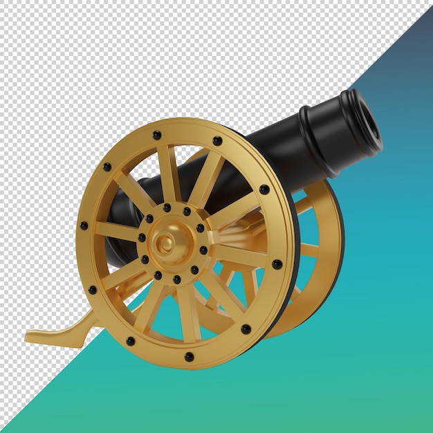 3D render islam Cannon for Decoration PSD File