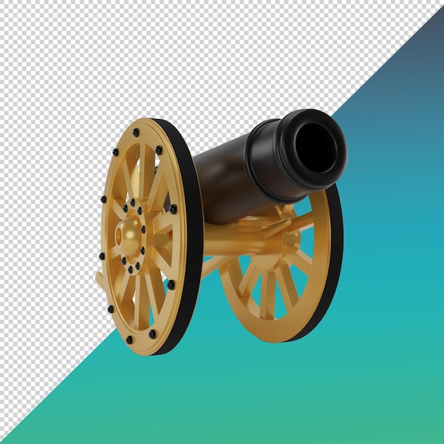 3D render islam Cannon for Decoration PSD File