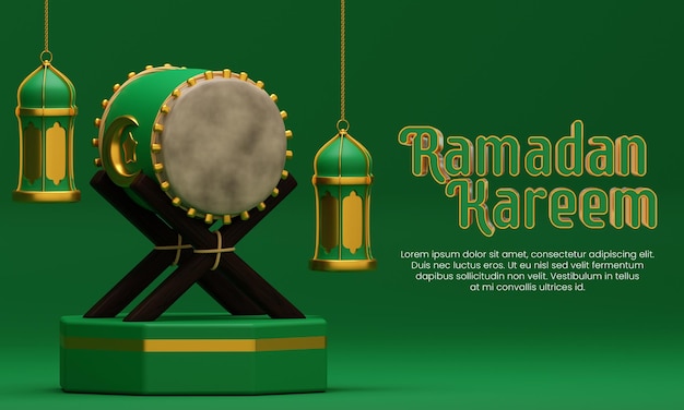 3D Render Islamic Background