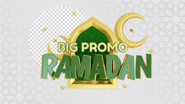 3d render islamic big promo ramadan