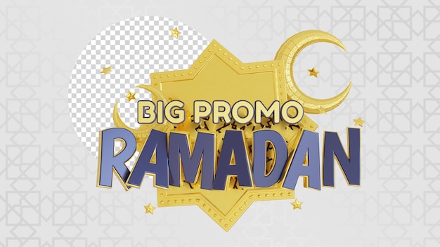 3d render islamic big promo ramadan